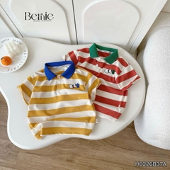 Áo thun áo polo tay ngắn họa tiết kẻ ngang sắc màu Ok cho bé trai size 9kg đến 25kg BERNIE H0226B37A