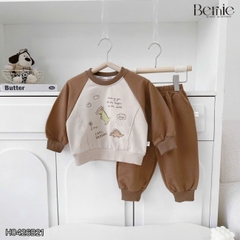 Set bộ thu đông phong cách Cool Dragon cho bé trai áo tay dài raplang kèm quần size 9 tới 26kg BERNIE H0426B21