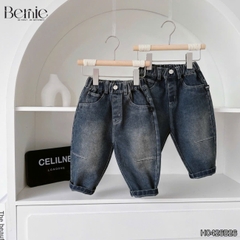 Set bộ dài thu đông áo dài tay kẻ họa tiết Fun Day kèm quần jean dài size 9 tới 28kg BERNIE H0426B26