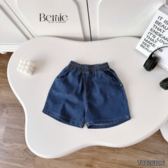 Set bộ sơ mi denim cho bé trai áo sơ mi phối túi kèm quần short size 9 đến 28kg BERNIE T0126B13Đ