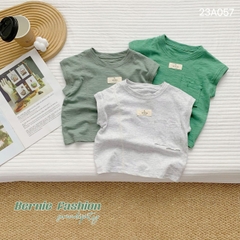 Áo thun tanktop ba lỗ sát nách cotton xược túi xòa cho bé trai 1 đến 7 tuổi BERNIE 23A057