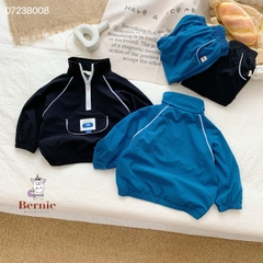 Bộ đồ sơ mi gió dài tay áo khoác gió thể thao quần dài cho bé trai bé gái có khóa kéo 1 đến 7 tuổi BERNIE Kids