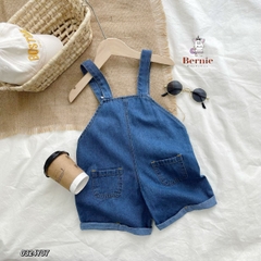 Yếm jean đùi ngắn unisex cho bé trai bé gái phong cách hàn quốc 1 đến 7 tuổi Bernie 0324Y07 Thun