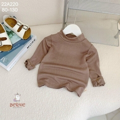 Áo thun cố lọ cao 3 phân dài tay basic bé trai bé gái chất thun cotton 1 đến 7 tuổi BERNIE 22A220