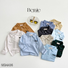 Áo thun polo tay dài phối túi cho bé trai mặc đi học đi chơi phong cách hàn quốc 1tới 7 tuổi BERNIE 0524A36