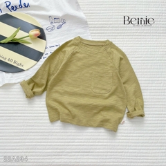 Áo phông trơn dài tay unisex cho bé trai gái BERNIE cotton xược mềm mại nhiều màu 8 đến 25kg 22A234