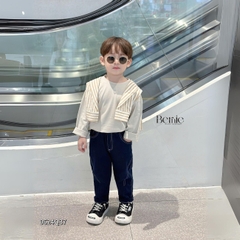 Quần dài quần denim phối chỉ nổi cho bé trai phong cách sành điệu 1 đến 7 tuổi BERNIE 0624Q37