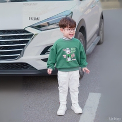 Áo sweater tay dài họa tiết in hình thỏ và vịt dễ thương cho bé trai bé gái 1đến 7tuổi BERNIE0724A21