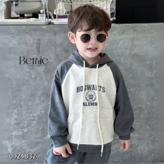 Set bộ thun dài tay thu đông cho bé trai bé gái dáng hoodie có mũ Bernie kids 1 đến 7 tuổi 0924B32