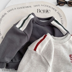 Set bộ thun thể thao tay dài phối màu chất da cá họa tiết 92 cho bé trai size 1 đến 7 tuổi BERNIE T1024B03