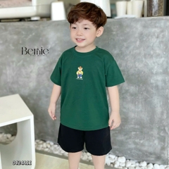 áo phông ngắn tay trơn cho bé trai bé gái, áo thun ngắn tay cotton màu trắng vàng xanh đen cam 1 đến 6 tuổi BERNIE 0424A11