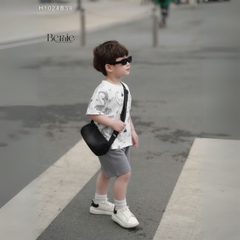 Set bộ thun cotton họa tiết khủng long phong cách hàn quốc cho bé trai 1 đến 7 tuổi BERNIE H1024B39