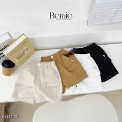 Quần short quần kaki đùi phối túi hộp 1 bên cho bé trai đi chơi đi học size 9 tới 28kg BERNIE P1124Q51