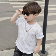 Áo thun cotton cộc tay loang màu phong cách hàn quốc kèm dây xích cho bé trai từ 1 đến 6 tuổi BERNIE