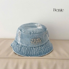 Mũ tai bèo jean thêu chữ  cho bé trai bé gái phong cách hàn quốc dễ thương size 4 đến 8 tuổi Bernie HL346