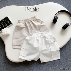 Set bộ tanktop cho bé trai áo thun họa tiết loang in chữ kèm quần short kaki size 9 đến 28kg BERNIE T0325B06