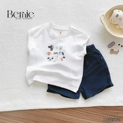 Set bộ tanktop cho bé trai áo thun tanktop họa tiết hình in cute kèm quần short jean 9kg đến 28kg BERNIE P0225B21
