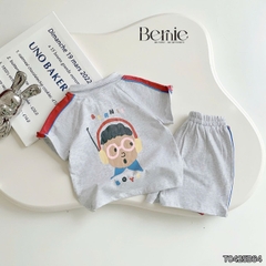 Set bộ polo cho bé trai áo thun tay ngắn họa tiết câụ bé kèm quần short size 1 đến 7 tuổi BERNIE T0425B64