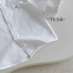 Áo sơ mi trắng dài tay cổ trụ, cổ tàu cho bé trai size 1 tuổi tới 7 tuổi Bernie T0625A26