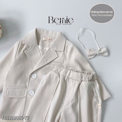 Set bộ vest dài tay 3 chi tiết Vest quần nơ cho bé trai phong cách hàn quốc đi tiệc đi chơi 1 đến 7 tuổi BERNIE T1123B015