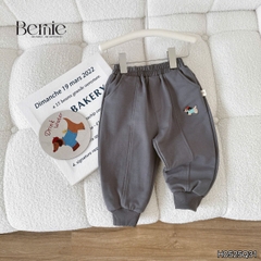  Quần dài quần nỉ da cá họa tiết thêu cún cho bé trai bé gái size 9 tới 25kg BERNIE H0525Q31