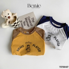 Áo thun áo phông dài tay raplang họa tiết Penguin unisex cho bé trai bé gái đi học đi chơi 9 đến 28kg BERNIE T0725A37