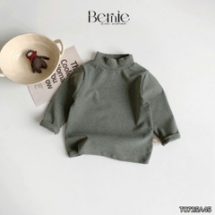 Áo giữ nhiệt cổ cao 3 phân dài tay basic màu trơn cho bé trai bé gái chất thun cotton 9 đến 28kg BERNIE T0725A45