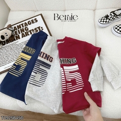 Set bộ bé trai áo thun cotton tay dài phối màu họa tiết Bothing kèm quần gió dài size 12 tới 28kg BERNIE T0925B45Đ