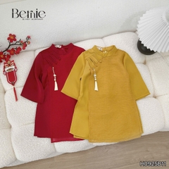 Set áo dài cách tân kèm quần cho bé trai chất lụa vân Thiên tử mặc Tết size 9 đến 25kg BERNIE H0925B11