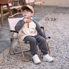 Set bộ dài tay raplang chất cotton họa tiết Happy Zoo kèm quần dài size 10 tới 27kg BERNIE H1025B48