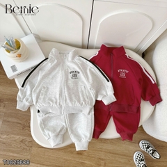 Set bộ thể thao khóa kéo cổ đứng kèm quần bo chun Athletic cho bé trai bé gái size 1 đến 7 tuổi BERNIE T0825B08