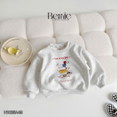 Áo thun áo nỉ lót lông tay dài họa tiết nghộ nghĩnh nhiều màu cho bé trai bé gái size 11 tới 28kg BERNIE H1025A49