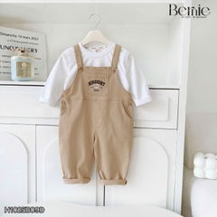 Set Yếm dài kèm áo thun Gấu EINTSIGHT cho bé trai bé gái unisex phong cách hàn quốc size 1 đến 7 tuổi BERNIE H1025B09Đ