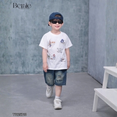 Bộ đồ bé trai Boy Story áo thun cotton quần jean rách mềm Set đồ bé trai năng động đi học đi chơi  BERNIE T1125B13