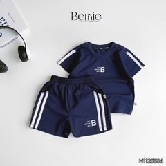 Set bộ thể thao cotton áo tay ngắn thêu Bernie Boy kèm quần short cho bé trai bé gái size 1 đến 7 tuổi H1125B34