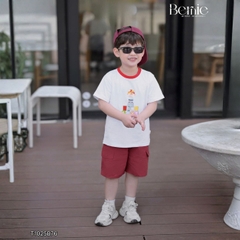 Set bộ bé trai tay ngắn họa tiết Roblox nghộ nghĩnh kèm quần short kaki size 9 tới 28kg BERNIE T1025B76