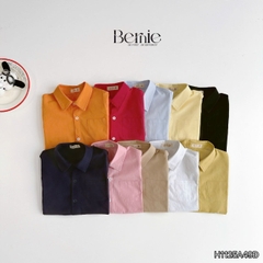 Áo sơ mi tay ngắn Basic nhiều màu unisex cho bé trai bé gái size 9kg tới 25kg BERNIE H1125A49Đ