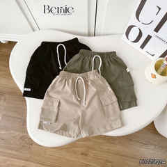 Quần short quần đùi phối túi hộp chất thun cotton cho bé trai đi chơi đi học size 11 tới 28kg BERNIE H1225Q24
