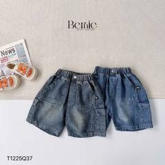  Quần short quần jean denim túi hộp cho bé trai đi chơi đi học size 11kg tới 28kg BERNIE KIDS T1225Q37