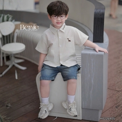 Áo sơ mi tay ngắn cho bé trai thêu khủng long phong cách hàn quốc size 9 tới 27kg BERNIE H0226A05