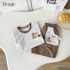 Set bộ tanktop cho bé trai họa tiết Brownie phong cách hàn quốc kèm quần short size 9 tới 28kg BERNIE T0326B46