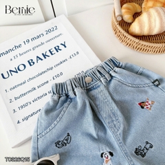  Quần short quần jean thêu Cún dễ thương cho bé trai đi chơi đi học size 11kg tới 28kg BERNIE KIDS T0326Q15