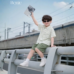 Set sơ mi bé trai Olive Boy áo tay ngắn họa tiết loang kèm quần short 11kg tới 28kg BERNIE T0226B03