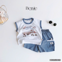 Set bộ bé trai áo tanktop sắc màu phong cách hàn quốc kèm quần short size 1 tới 7 tuổi BERNIE H0326B03Đ