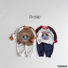 Set bộ dài tay áo thun raplang phối màu Space Dog kèm quần dài cho bé trai size 9 tới 25kg BERNIE T0526B19
