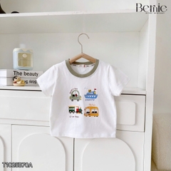 Áo thun áo phông tay ngắn chất thun cotton họa tiết Travel vui tươi cho bé trai size 9 tới 28kg BERNIE T1025B70