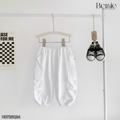 Quần dài quần gió mềm phối can nắp túi bo gấu cho bé trai bé gái size 9 tới 28kg BERNIE H0726Q24