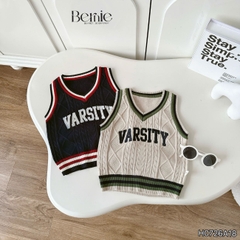 Áo gile len vặn thừng phong cách hàn quốc Varsity cho bé trai size 9 tới 25kg BERNIE H0726A18