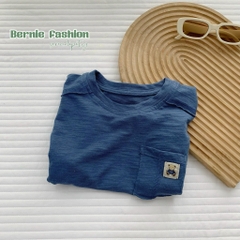 Áo tanktop cotton xược túi ngực thêu gấu dáng hàn quốc cho bé trai bé gái từ 9đến 24kg BERNIE 23A026