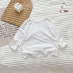 Áo phông trơn dài tay unisex cho bé trai gái BERNIE cotton xược mềm mại nhiều màu 8 đến 25kg 22A234